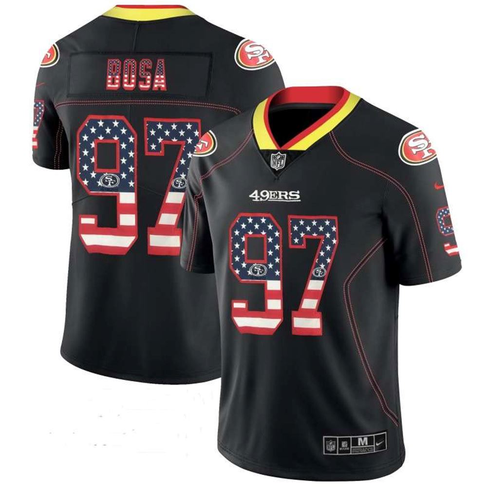 San Francisco 49ers #97 Nick Bosa Black USA Flag Fashion NFL Limited Stitched NFL Jersey