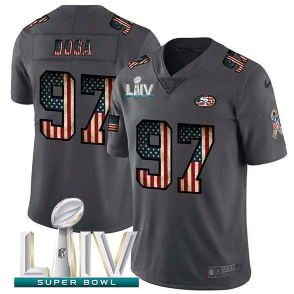 San Francisco 49ers 97 Nick Bosa Gray With Super Bowl Patch Fashion Static Limited Stitched NFL Jersey