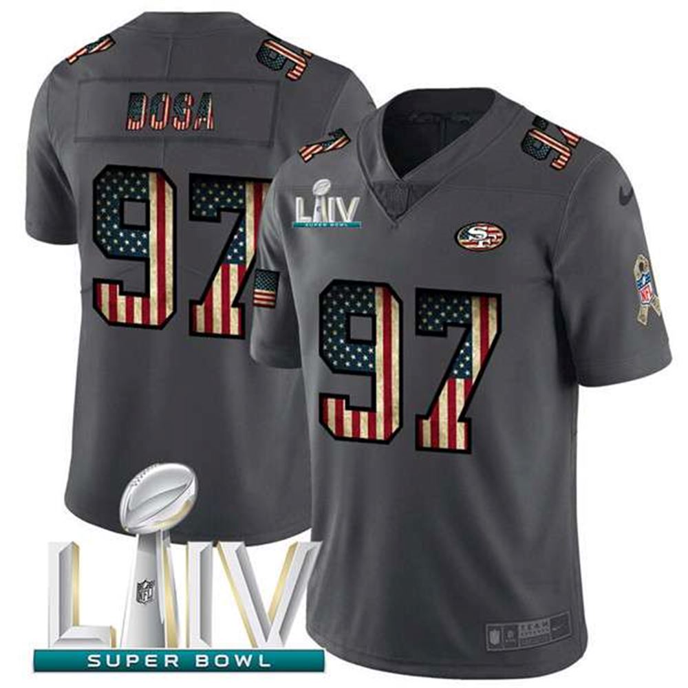 San Francisco 49ers #97 Nick Bosa Gray With Super Bowl Patch Fashion Static Limited Stitched NFL Jersey