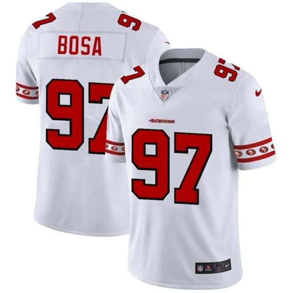 San Francisco 49ers 97 Nick Bosa Nike White Team Logo Vapor Limited NFL Jersey