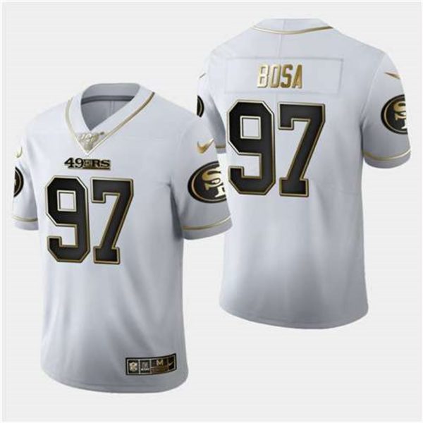 San Francisco 49ers 97 Nick Bosa White 2019 100th Season Golden Edition Limited Stitched NFL Jersey