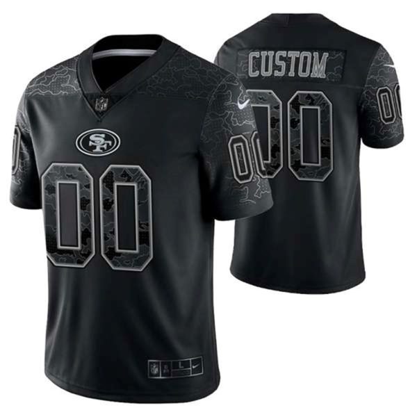 San Francisco 49ers ACTIVE PLAYER Custom Black Reflective Limited Stitched Football Jersey