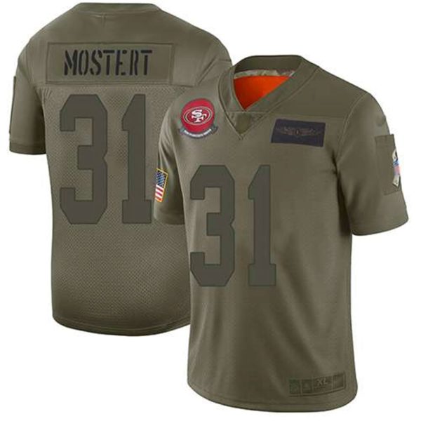 San Francisco 49ers Camo Limited 31 Raheem Mostert Football 2019 Salute To Service Jersey