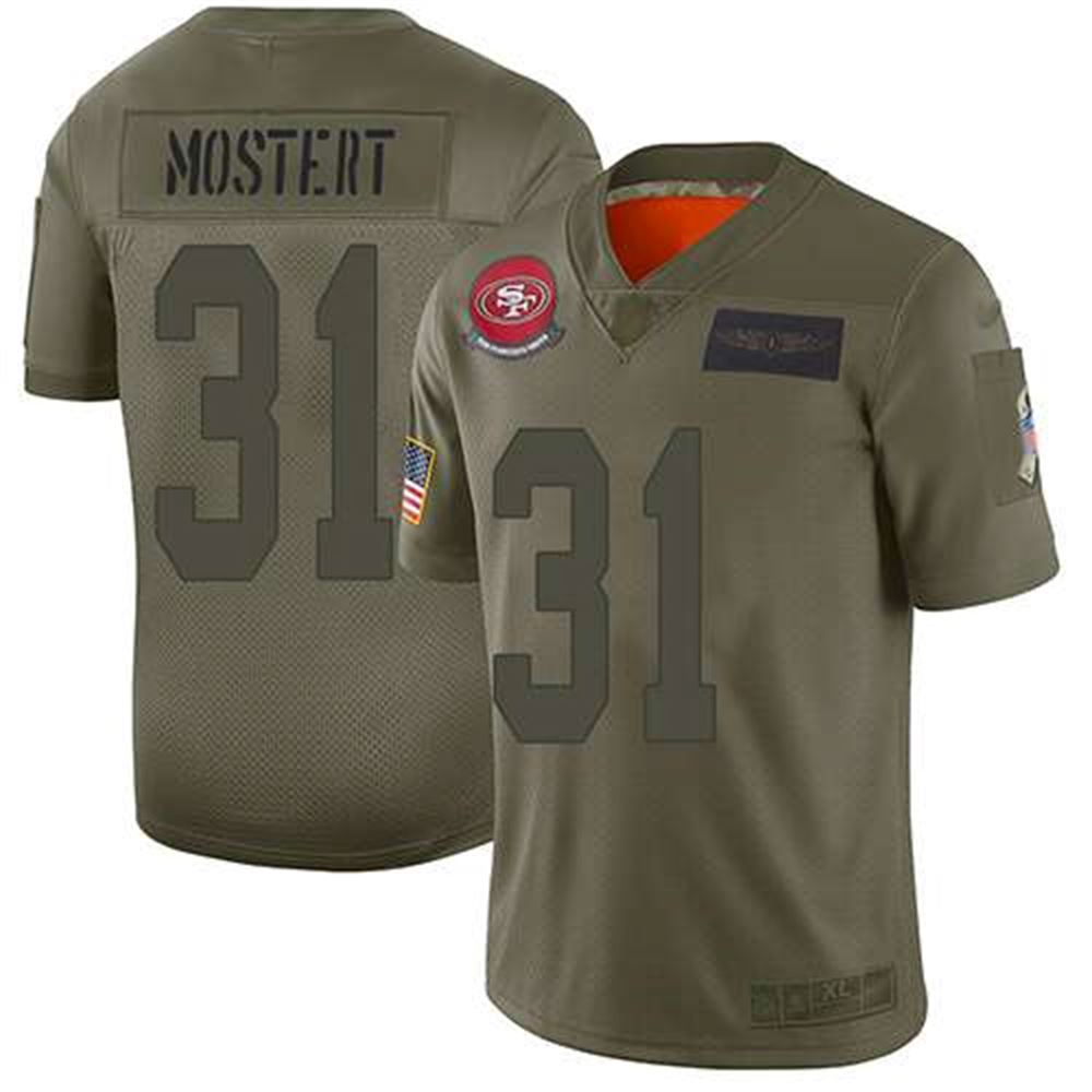 San Francisco 49ers Camo Limited #31 Raheem Mostert Football 2019 Salute To Service Jersey