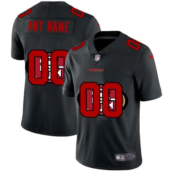 San Francisco 49ers Custom Nike Team Logo Dual Overlap Limited NFL Jersey Black 1