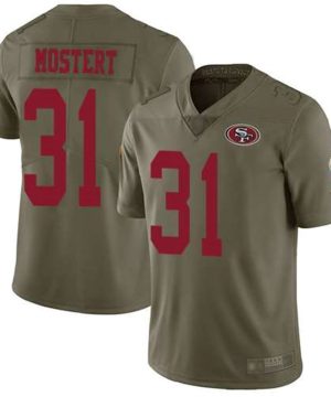 San Francisco 49ers Olive Limited 31 Raheem Mostert Football 2017 Salute To Service Jersey