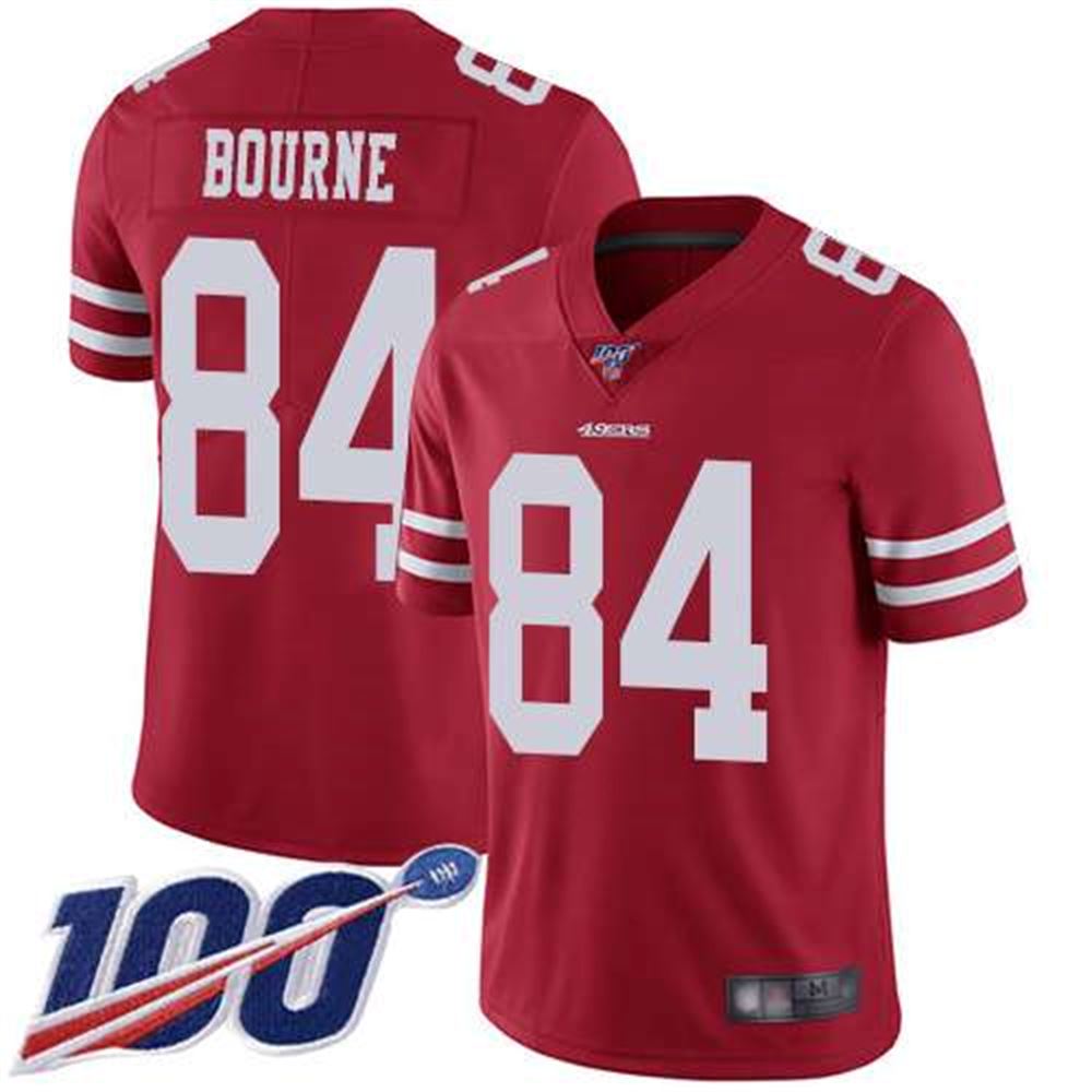 San Francisco 49ers Youth #84 Kendrick Bourne Red Limited Home 100th Season Vapor Untouchable Jersey