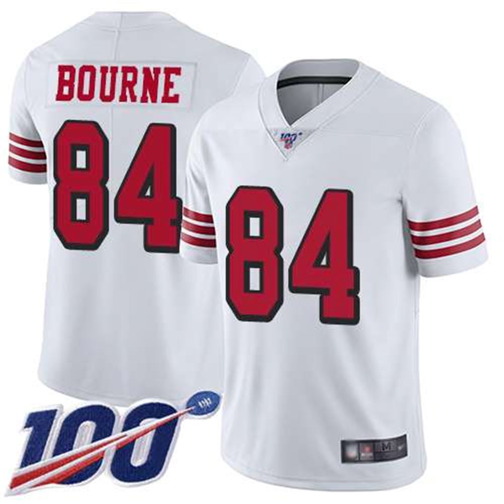 San Francisco 49ers Youth #84 Kendrick Bourne White Limited 100th Season Color Rush Vapor Untouchable Jersey
