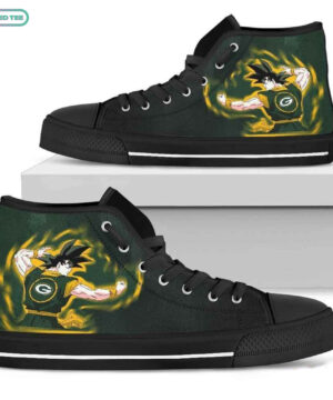 Son Goku Saiyan Power Green Bay Packers High Top Shoes Sport Sneakers