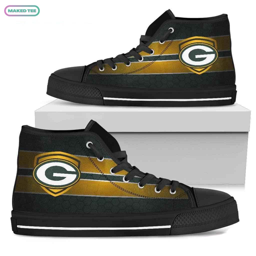 The Shield Green Bay Packers High Top Shoes Sport Sneakers
