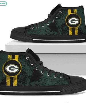 Triple Stripe Bar Dynamic Green Bay Packers High Top Shoes Sport Sneakers