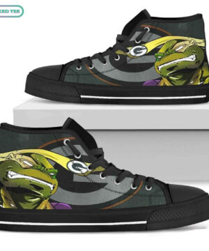 Turtle Green Bay Packers Ninja High Top Shoes Sport Sneakers
