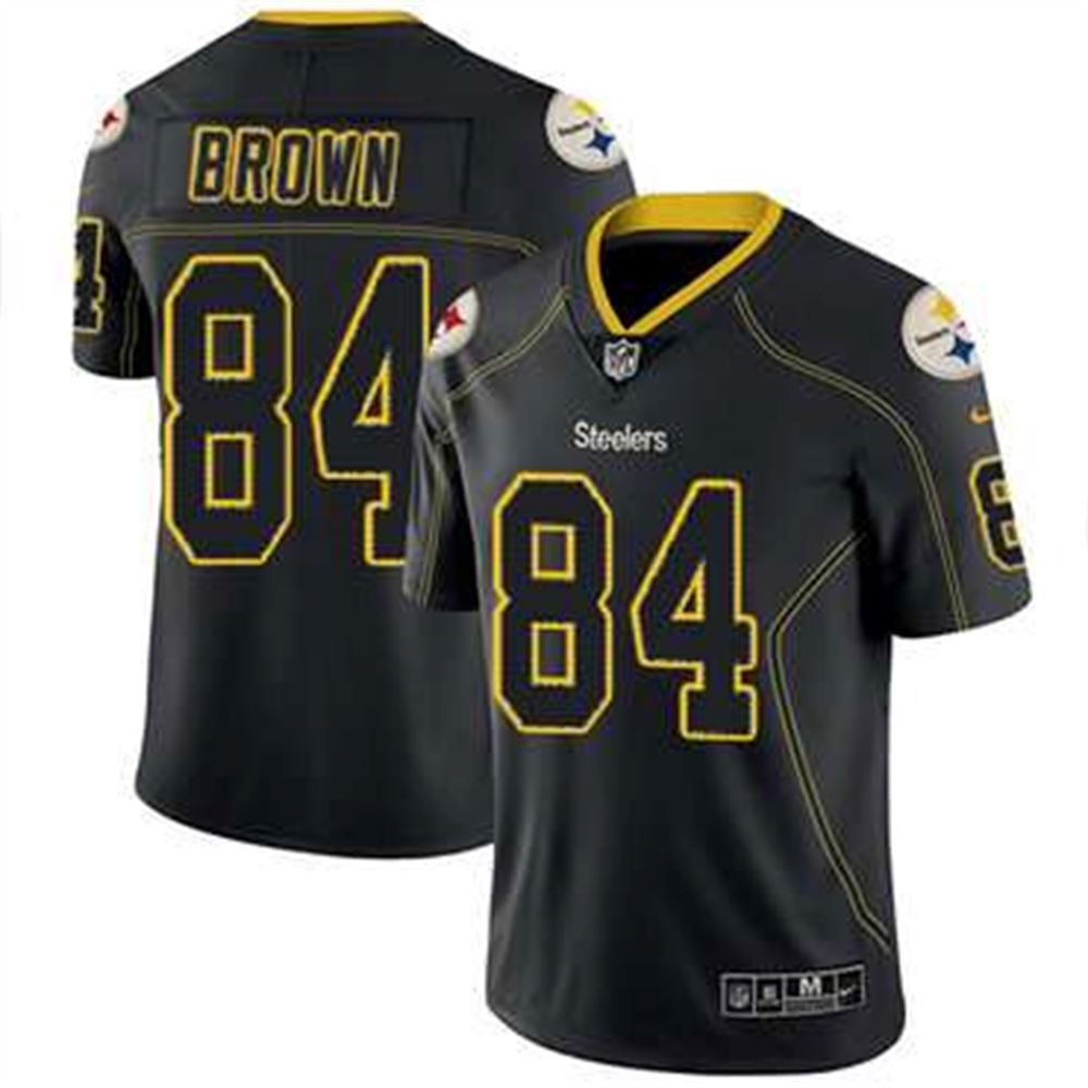 Pittsburgh Steelers #84 Antonio Brown Lights Out Black Men's Stitched NFL Limited Rush Jersey