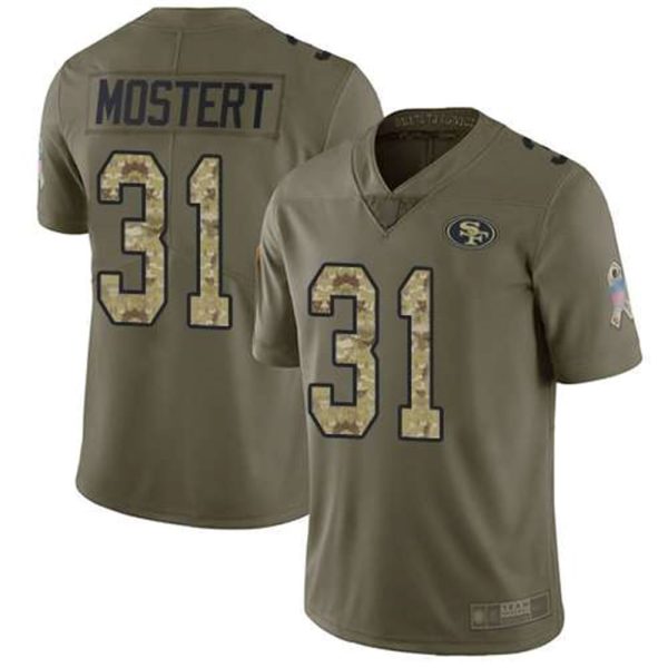 San Francisco 49ers Olive Camo Limited 31 Football 2017 Salute To Service Jersey