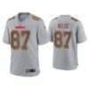 Kansas City Chiefs 87 Travis Kelce Gray Atmosphere Fashion Stitched Game Jersey