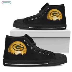 Halloween Orange Moon Mystery Green Bay Packers High Top Shoes Sport Sneakers