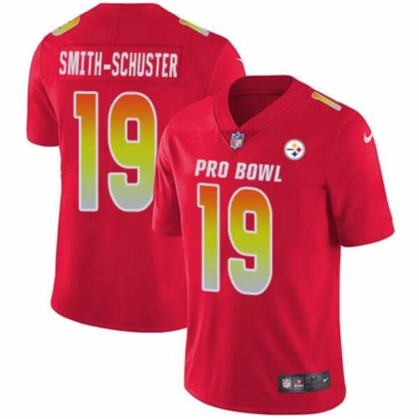 AFC Pittsburgh Steelers 19 JuJu Smith Schuster Red 2019 Pro Bowl NFL Game Jersey