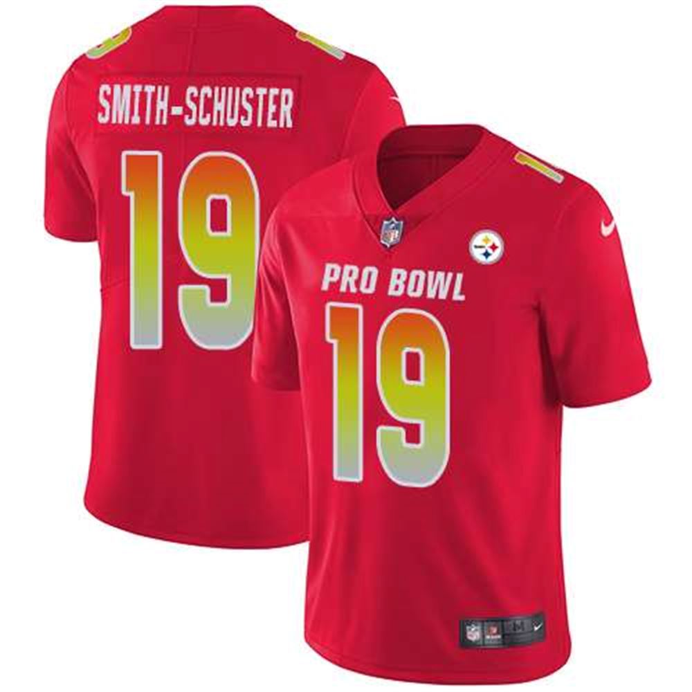 AFC Pittsburgh Steelers #19 JuJu Smith-Schuster Red 2019 Pro Bowl NFL Game Jersey
