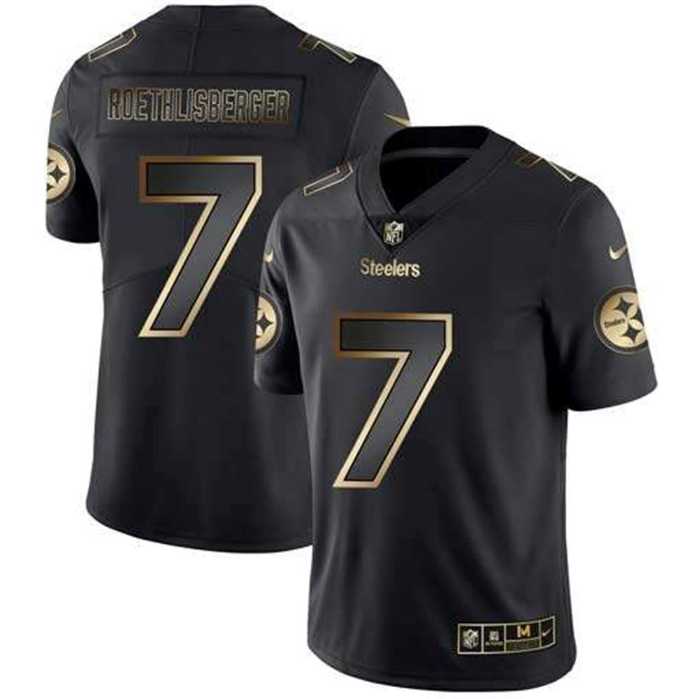 Pittsburgh Steelers #7 Ben Roethlisberger 2019 Black Gold Edition Stitched NFL Jersey