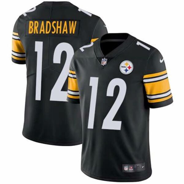 Nike Pittsburgh Steelers 12 Terry Bradshaw Black Team Color Mens Stitched NFL Vapor Untouchable Limited Jersey