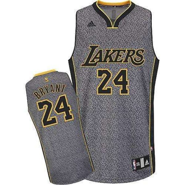 Lakers 24 Kobe Bryant Grey Static Fashion Stitched NBA Jersey