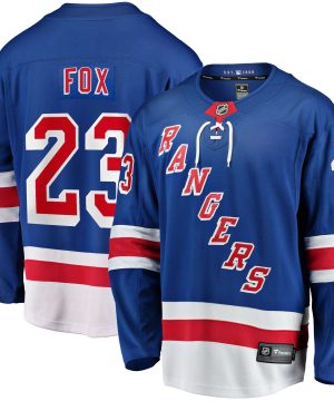 Adam Fox New York Rangers Fanatics Branded 2017 18 Home Breakaway Replica Blue Jersey