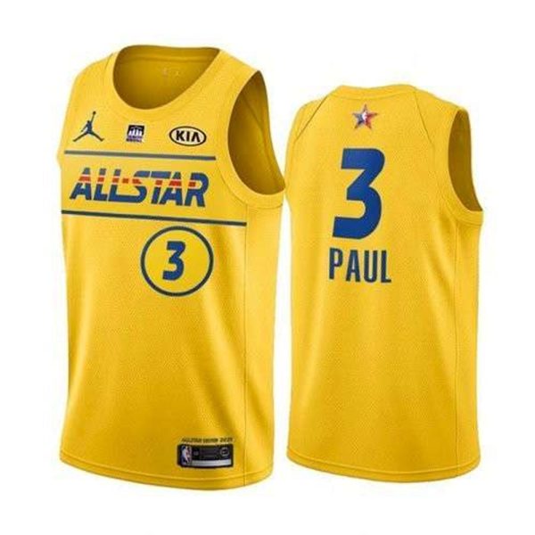 All Star 3 Chris Paul Yellow Western Conference Stitched NBA Jersey