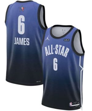 All Star 6 LeBron James Blue Game Swingman Stitched Basketball Jersey
