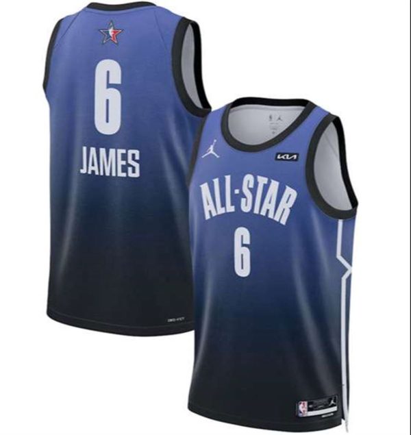 All Star 6 LeBron James Blue Game Swingman Stitched Basketball Jersey
