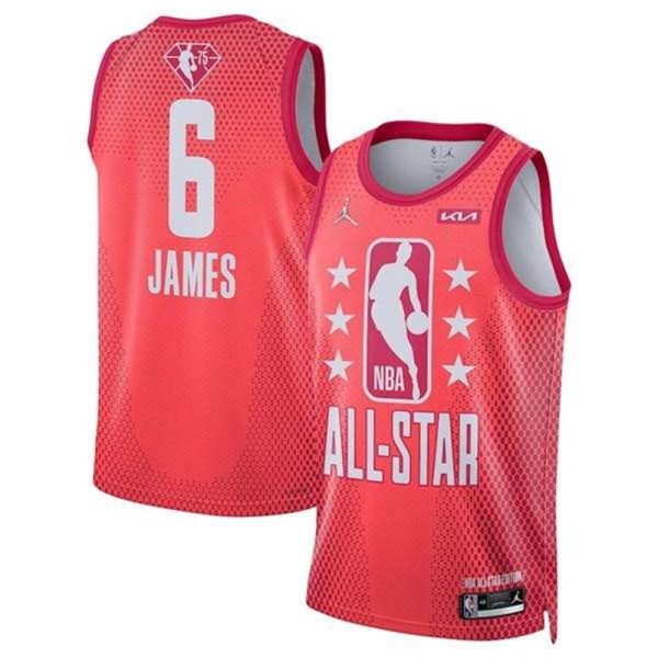 All Star 6 Lebron James Maroon Stitched Basketball Jersey 1