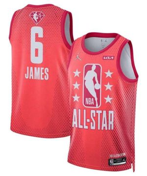 All Star 6 Lebron James Maroon Stitched Basketball Jersey