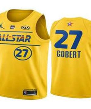 All Star Utah Jazz 27 Rudy Gobert Yellow Stitched NBA Jersey