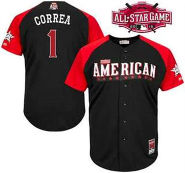 American League Houston Astros 1 Carlos Correa Black 2015 All Star Game Player Jersey