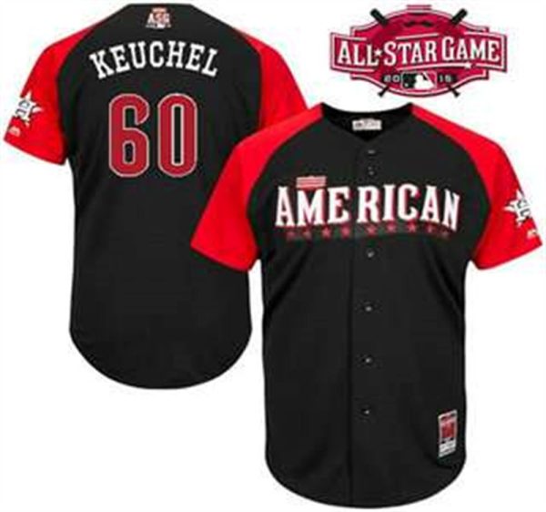 American League Houston Astros 60 Dallas Keuchel 2015 MLB All Star Black Jersey