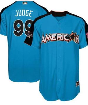 American League New York Yankees 99 Aaron Judge Majestic Blue 2017 MLB All Star Game Authentic Home Run Derby Jersey