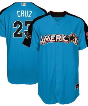 American League Seattle Mariners 23 Nelson Cruz Majestic Blue 2017 MLB All Star Game Home Run Derby Player Jersey