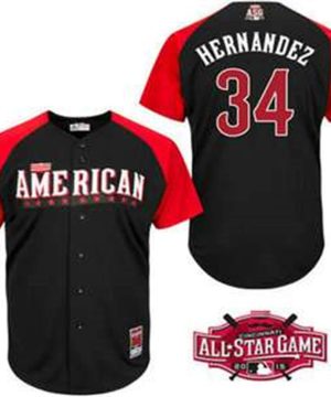American League Seattle Mariners 34 Felix Hernandez Black 2015 All Star Game Player Jersey