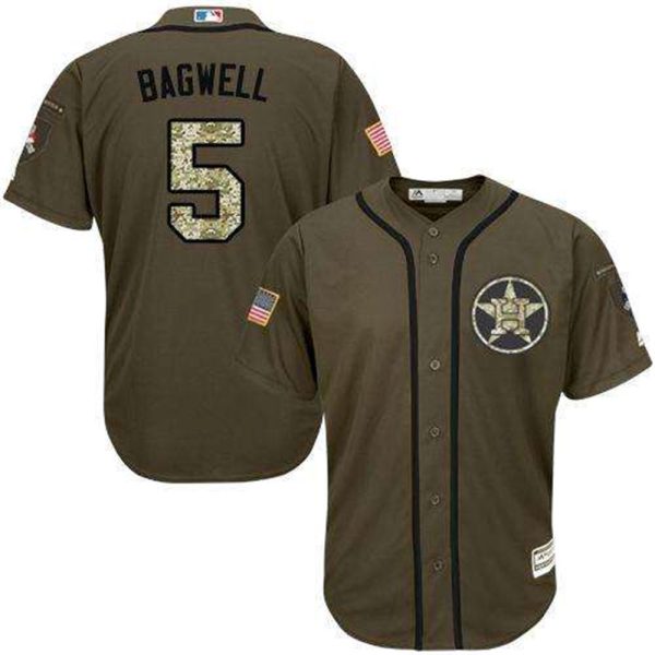 Astros 5 Jeff Bagwell Green Salute To Service Stitched MLB Jersey