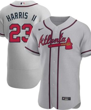 Atlanta Braves 23 Michael Harris II Gray Flex Base Stitched Baseball Jersey