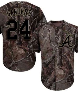 Atlanta Braves 24 Deion Sanders Camo Realtree Collection Cool Base Stitched MLB Jersey