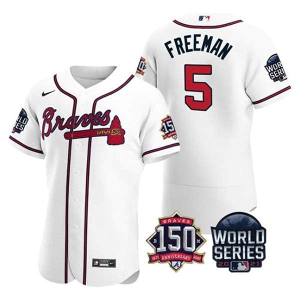Atlanta Braves #5 Freddie Freeman 2021 White World Series Flex