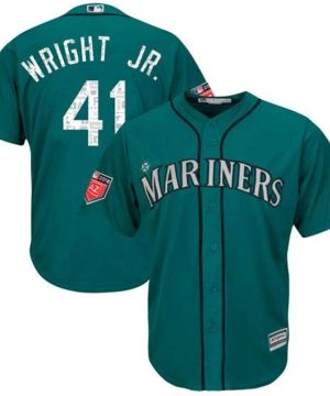 Authentic Seattle Mariners 41 Mike Wright Jr Majestic Cool Base 2018 Spring Training Aqua Jersey