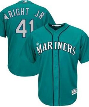 Authentic Seattle Mariners 41 Mike Wright Jr Majestic Cool Base Alternate Green Jersey