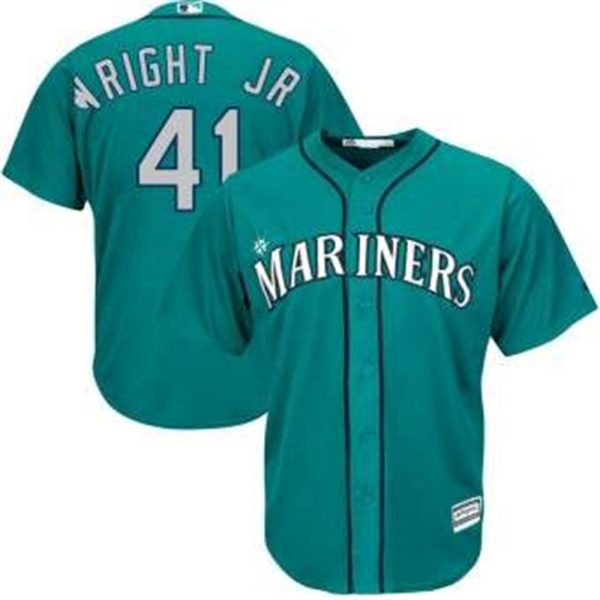Authentic Seattle Mariners 41 Mike Wright Jr Majestic Cool Base Alternate Green Jersey