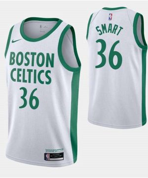 Boston Celtics 36 Marcus Smart White 2020 21 City Edition Swingman Stitched NBA Jersey