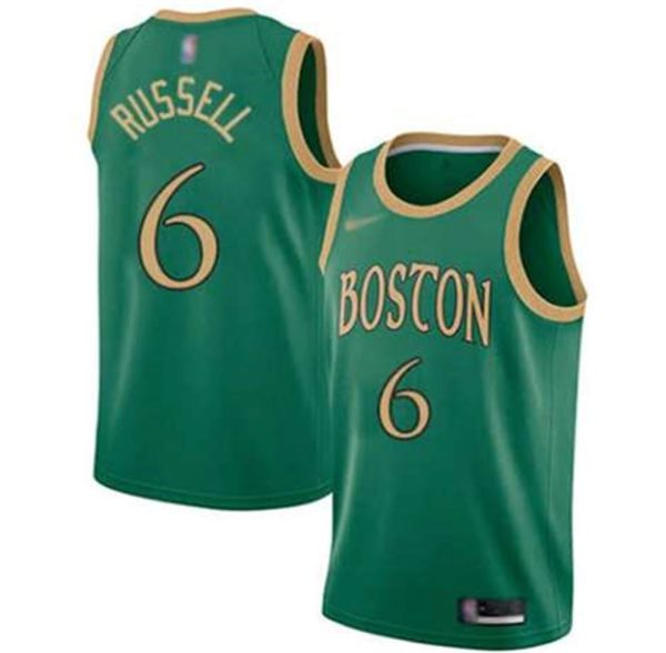 Boston Celtics 6 Bill Russell Green Stitched Jersey
