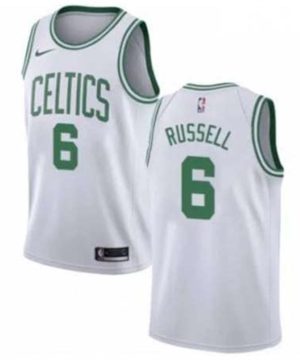 Boston Celtics 6 Bill Russell White Stitched Jersey