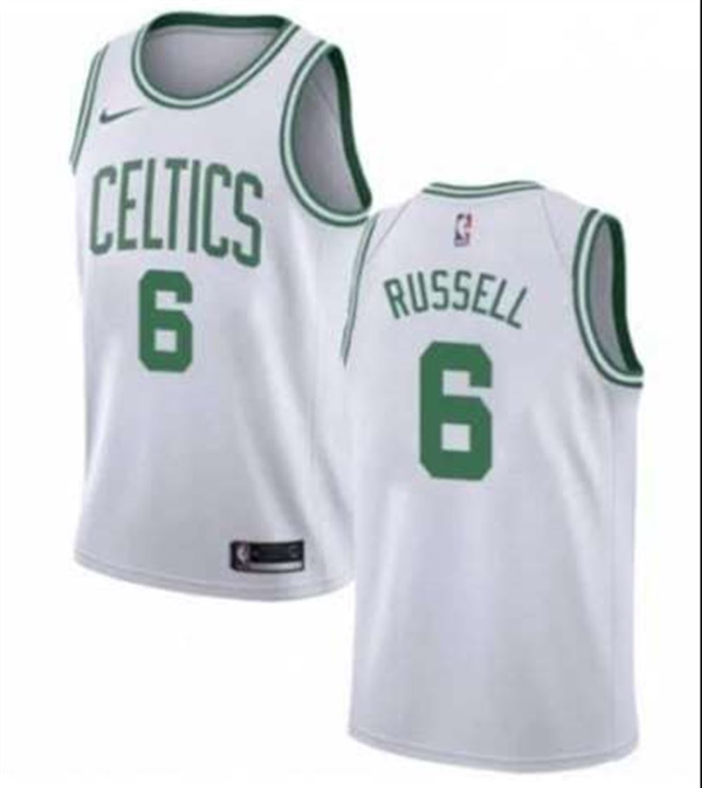 Boston Celtics #6 Bill Russell White Stitched Jersey
