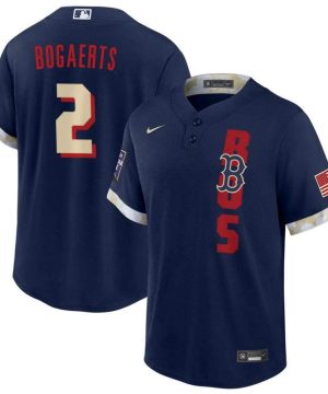 Boston Red Sox 2 Xander Bogaerts 2021 Navy All Star Cool Base Stitched MLB Jersey
