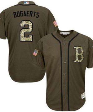 Boston Red Sox 2 Xander Bogaerts Green Salute to Service Stitched MLB Jersey
